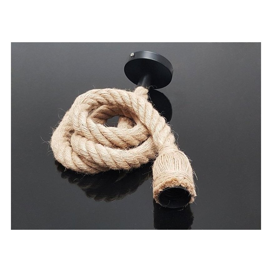 Lamp with jute cord, E27, 1.5m, LED line