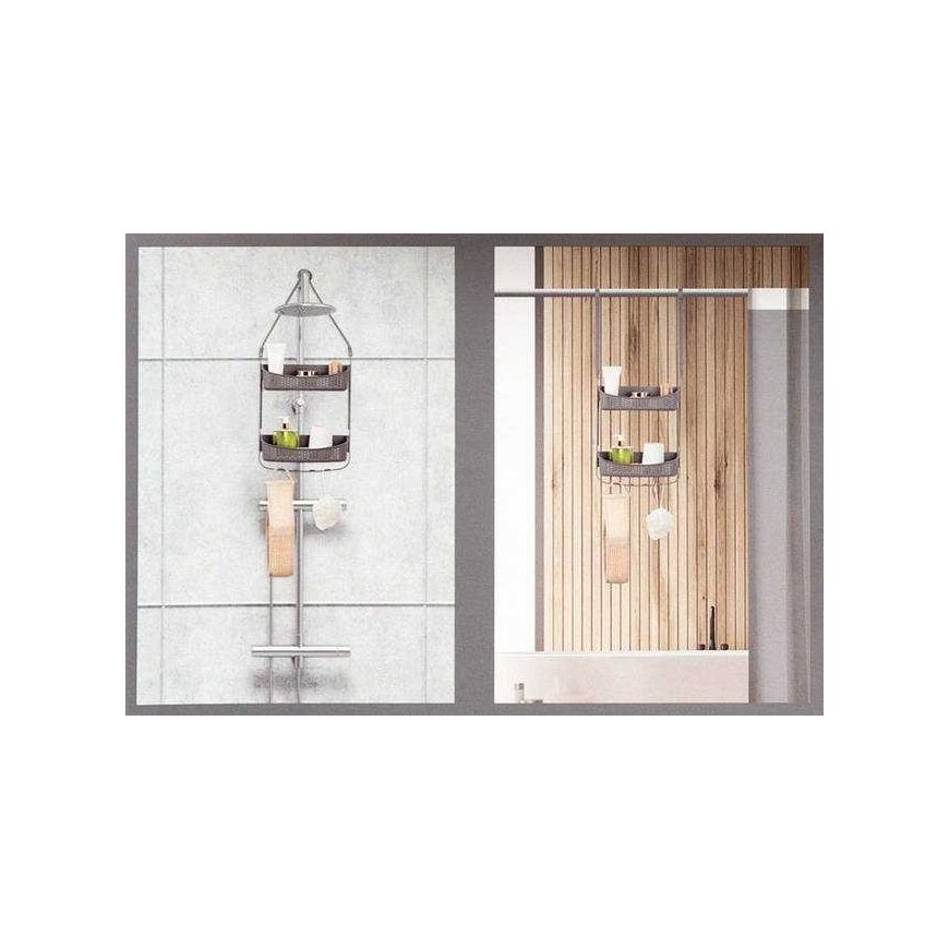 5five Simply Smart Bathroom Shelf with Suction Cups, 2 Shelves – 3