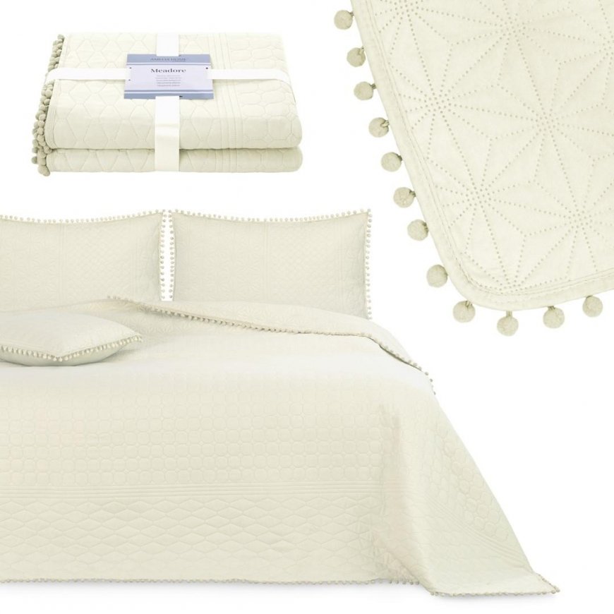 AmeliaHome Bedspread color cream Material - textile, microfiber Size 170x210