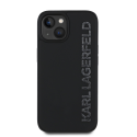 Karl Lagerfeld 3D Rubber Glitter Logo Apple iPhone 15 dėklas telefonui juodos spalvos