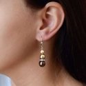Evolution Group Bronze bead earrings with crystals 31150.3 Evolution Group Bronze bead earrings with crystals 31150.3