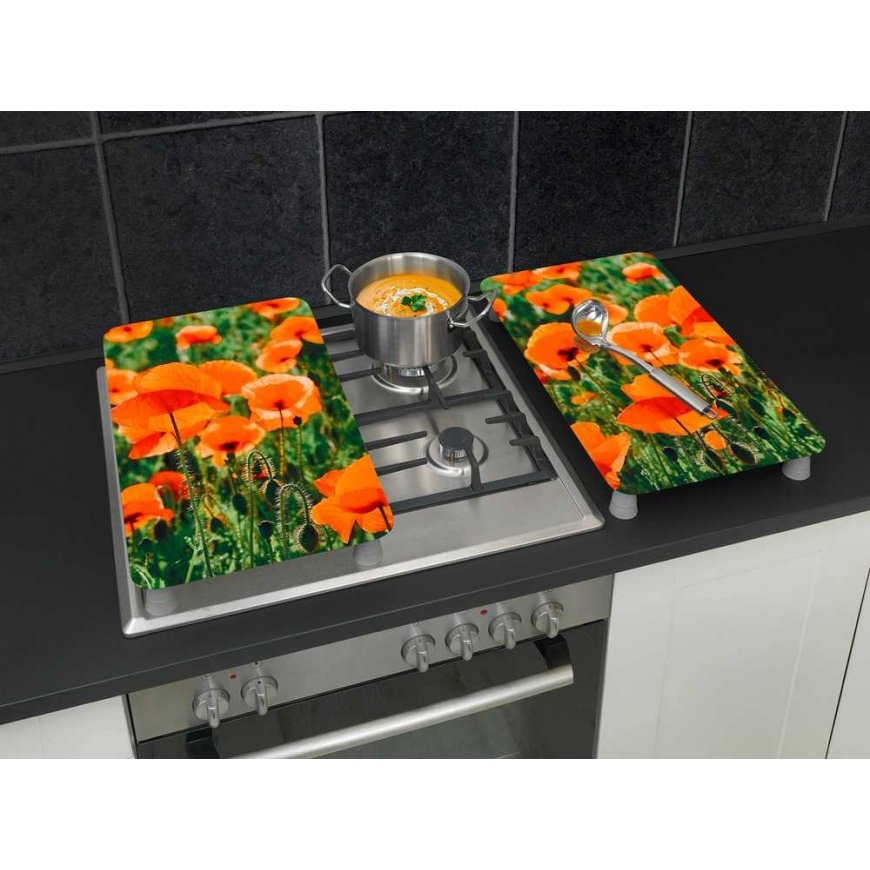 WENKO Champs de Coquelicots kitchen cutting board Rectangular Plastic, Tempered glass Multicolour – 3