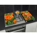 WENKO Champs de Coquelicots kitchen cutting board Rectangular Plastic, Tempered glass Multicolour WENKO Champs de Coquelicots kitchen cutting board Rectangular Plastic, Tempered glass Multicolour