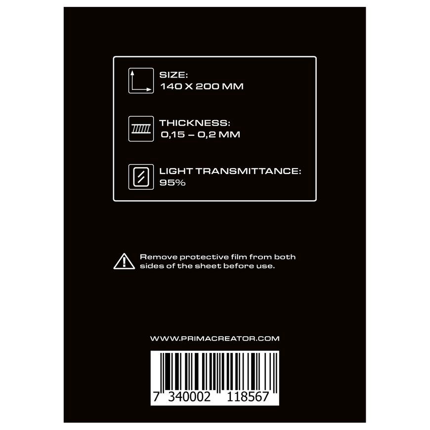 PrimaCreator nFEP film sheets for 3D printers - 140x200mm - 3 packs – 3
