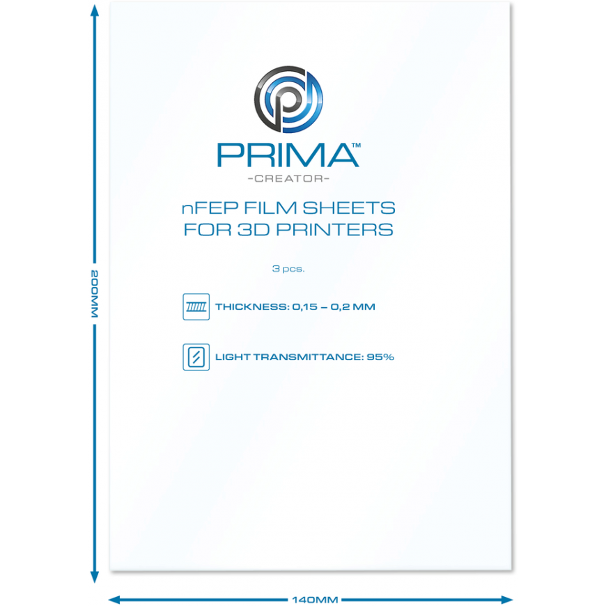 PrimaCreator nFEP film sheets for 3D printers - 140x200mm - 3 packs – 4
