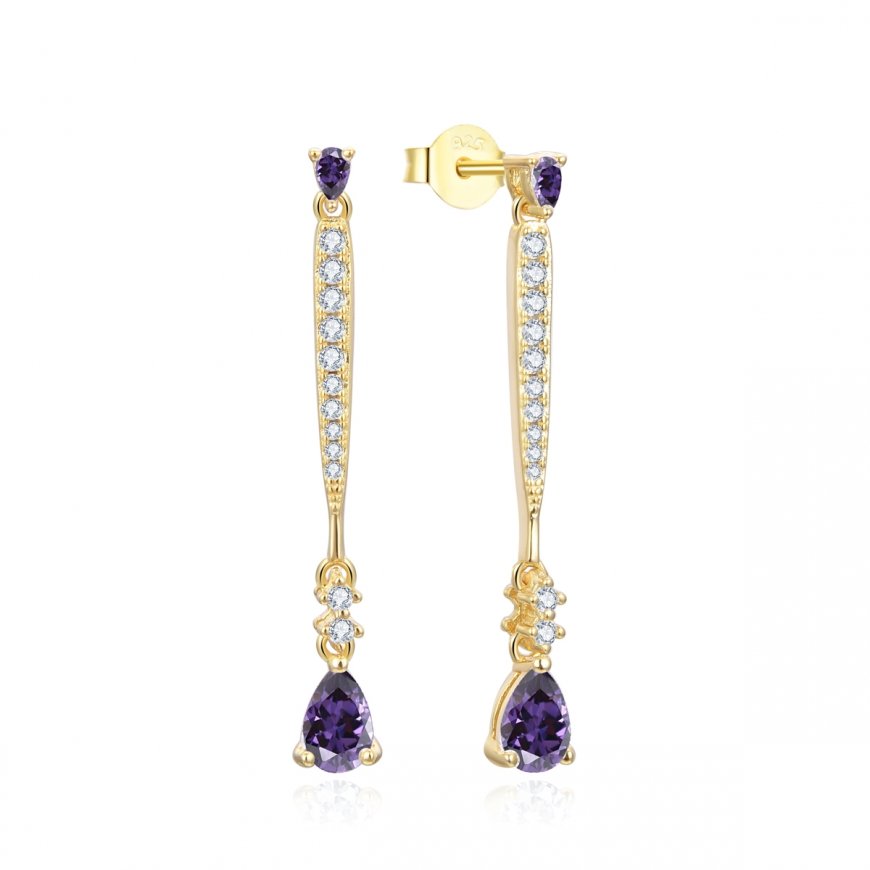 Benetos exclusive gold-plated dangling earrings with zircons AGUP3300F-GOLD