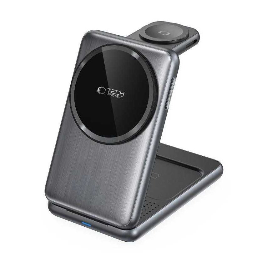 Tech Protect Wireless Charging Station 3 in 1 with MagSafe, 15W, for Apple devices, gray – 2