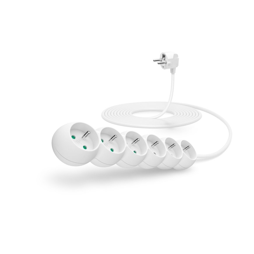 Connect IT CI-1312 pagarinātājs 5 m 6 Maiņstrāvas izvade (-s) Iekštelpas Balts