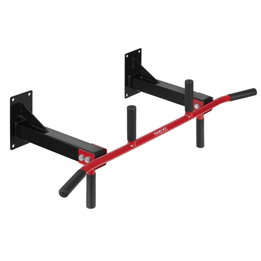Neo-Sport Ceiling-mounted crossbar NS-317, Red/black – 2