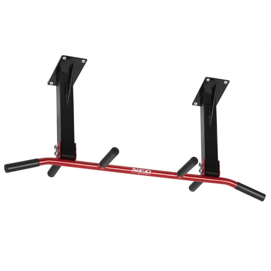 Neo-Sport Ceiling-mounted crossbar NS-317, Red/black – 4