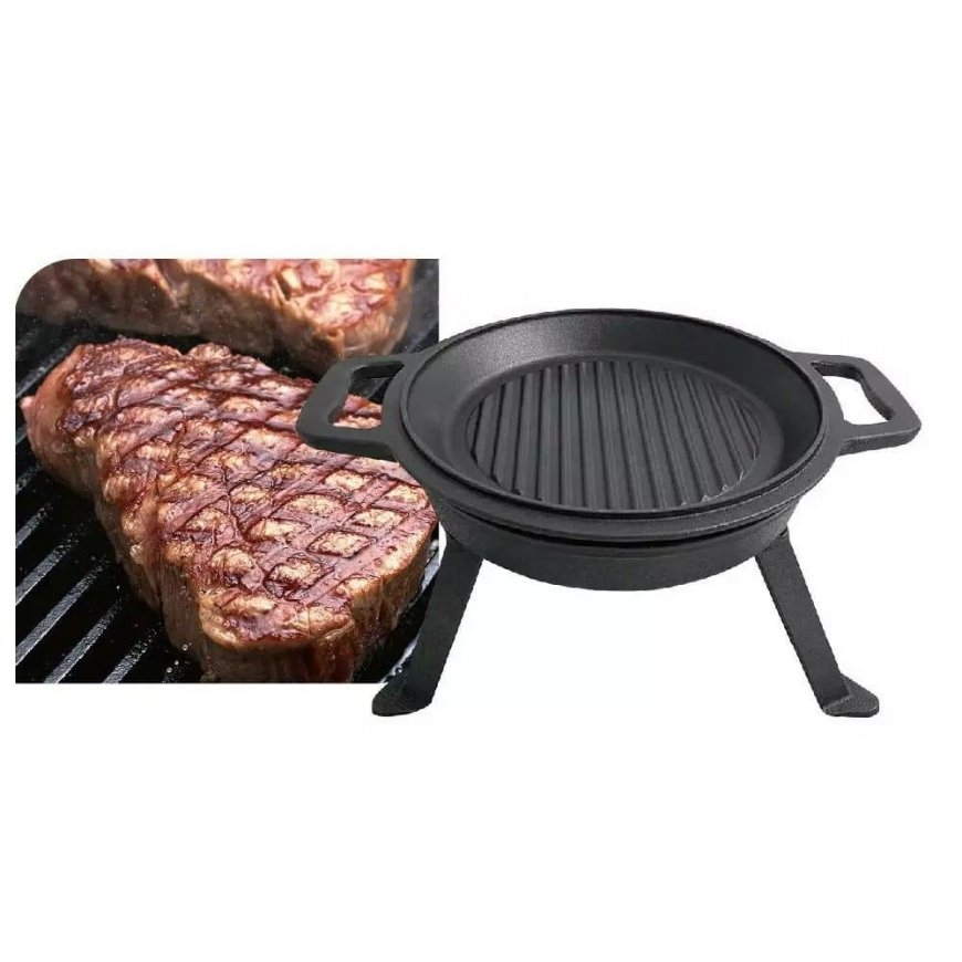 King Hoff KOCIOŁEK ŻELIWNY MYŚLIWSKI 5.0L Z PATELNIĄ GRILL 2 W 1 KINGHOFF KH-1732 – 5