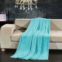 DecoKing Blanket HENRY color turquoise embossed jacquard style modern 170x210