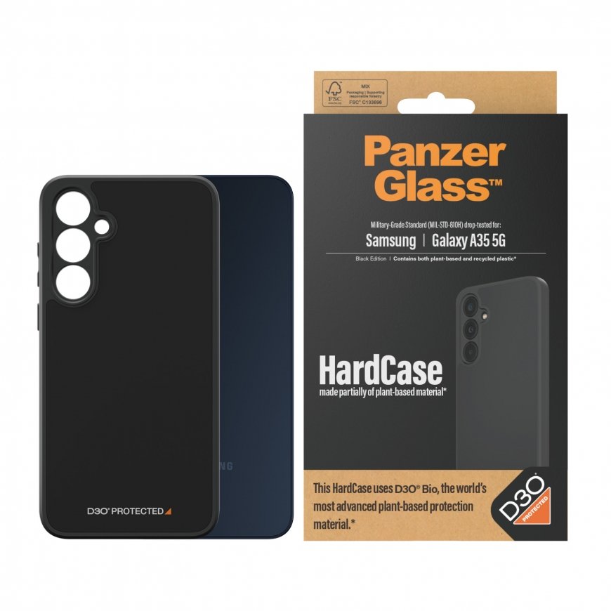 PanzerGlass HardCase with D3O Samsung New A34 5G Black mobiliojo telefono dėklas Permatomas – 2