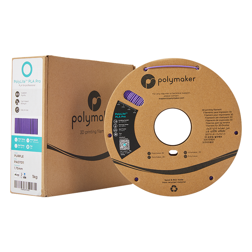 Polymaker PolyLite PLA PRO - 1kg - 1.75mm - Purple – 3