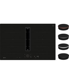 Neff V68PYX4C0 viryklė Juoda Įmontuoti 80 cm Indukcinė viryklė, padalyta į sritis 4 zone(s) Pritvirtintas gobtuvas