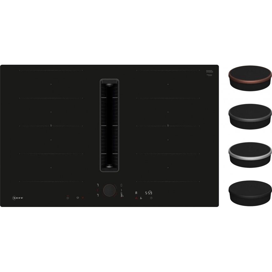 Neff V68PYX4C0 plīts virsmas sildelements Melns Iebūvēts 80 cm Zonas indukcijas plīts 4 zone(s) Komp