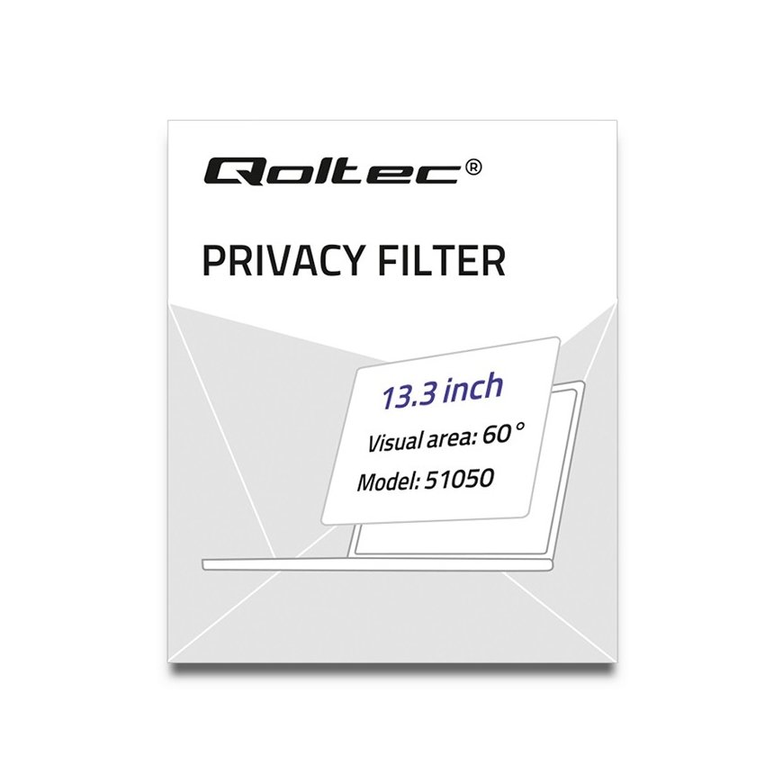 Qoltec 51050 monitoru pretatspīduma & privātuma filtrs 33,8 cm (13.3") Portatīvais dators – 2