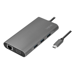 LogiLink UA0383 knyginių kompiuterių dokas / jungčių replikatorius Vielinis USB 3.2 Gen 1 (3.1 Gen 1) Type-C Sidabras