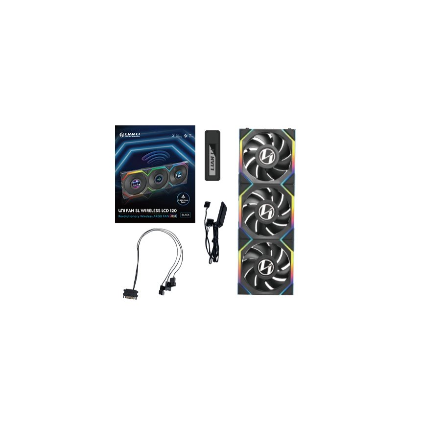 Lian Li UNI FAN SL Wireless LCD 120 Корпус компьютера Вентилятор 12 cm Черный 3 шт