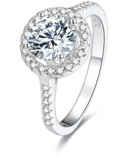 Beneto Silver ring with crystals AGG193