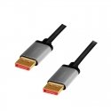 LogiLink CDA0104 DisplayPort-kaapeli 1 m musta, Harmaa