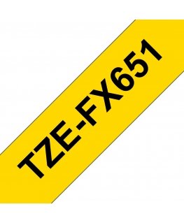 Brother TZE-FX651 etikečių juostelė Juoda ant geltonos TZ
