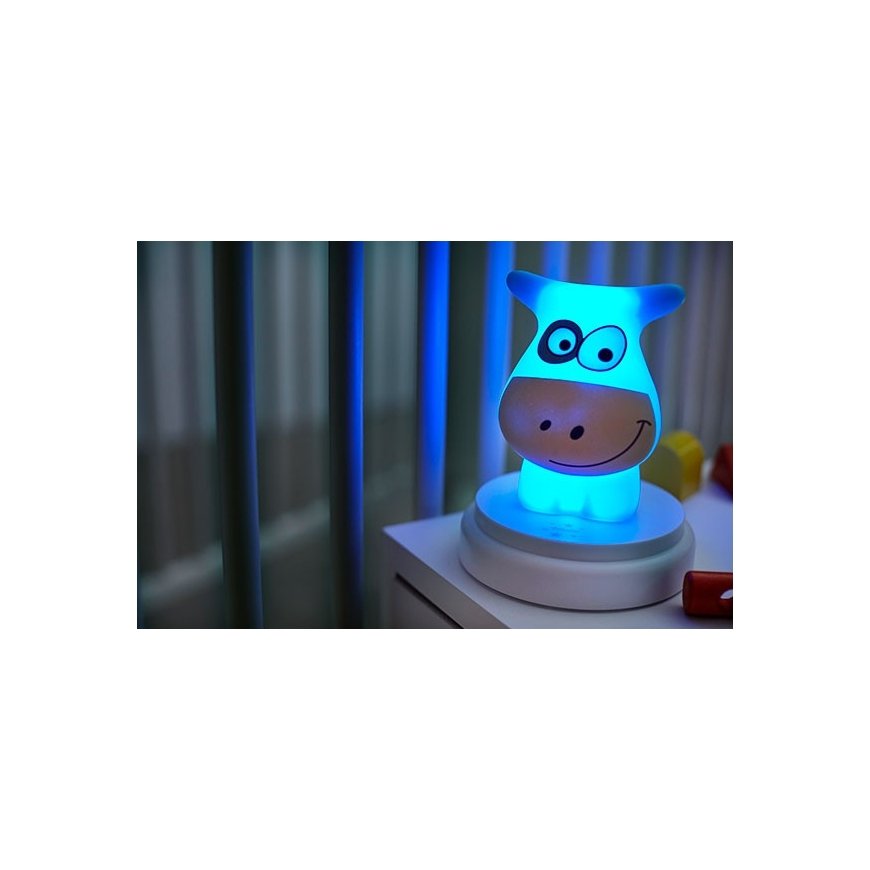 Alecto Naughty Cow baby night-light Blue, White LED – 3