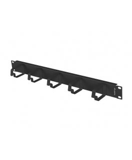 Lanberg Organizer Kabli 19" 1U z 5 metalowymi uchwytami typ B czarny