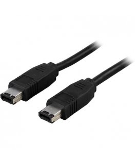 Deltaco FW-1 „Firewire“ kabeliai 1 m 6-p Juoda
