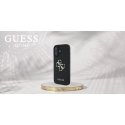 Guess PU Grained 4G Metal Logo Case for iPhone 16 Black