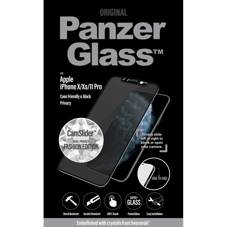 PanzerGlass ® Privacy Screen Protector iPhone 11 Pro | Embellished w. crystals from Swarovski® | Edg – 2