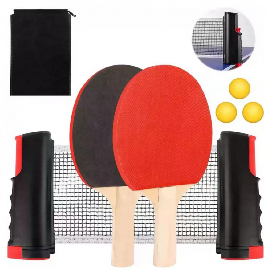 Lean Toys Ping Pong table tennis set Volleyball rackets Balls 6pcs