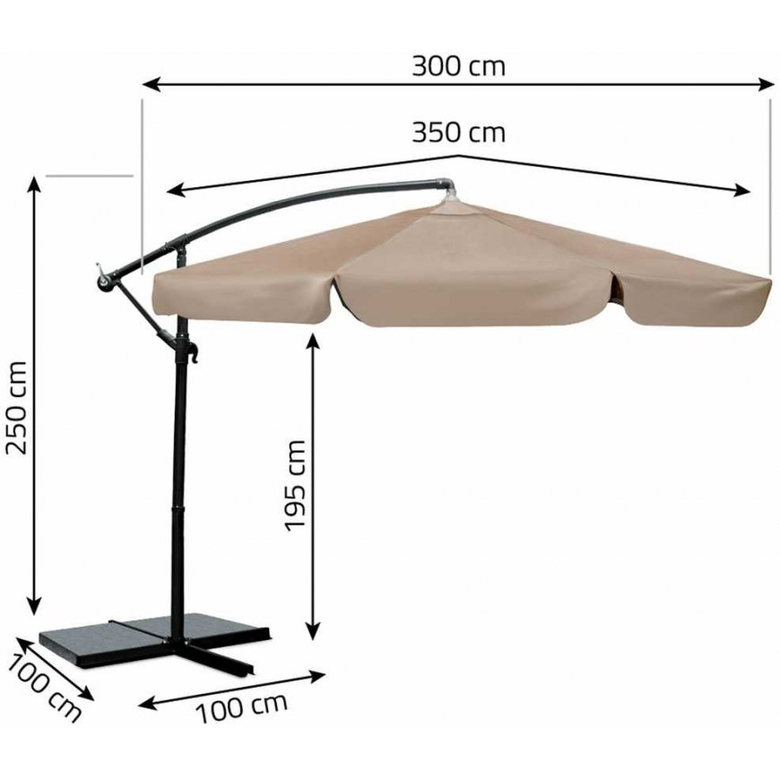 Parasol Folding garden umbrella 8 segments 350 cm with cover Thin PL-881 – 3