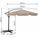 Parasol Folding garden umbrella 8 segments 350 cm with cover Thin PL-881