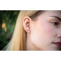 Agate Silver Earrings with Zircons Four-leaf Clover AGT-E098PW Agate Silver Earrings with Zircons Four-leaf Clover AGT-E098PW