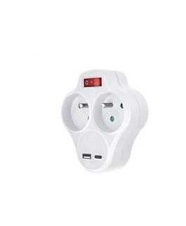 Solight P100USBC hub with USB A+C charger 2 x 10A
