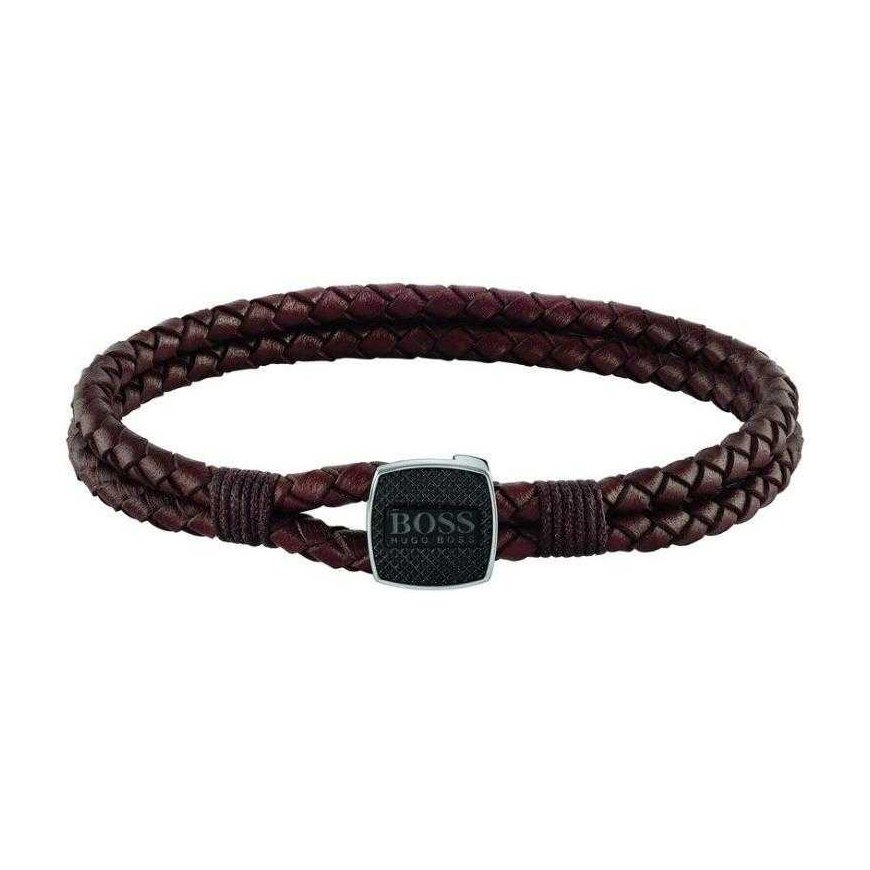 Hugo Boss Stylish brown leather bracelet 1580048