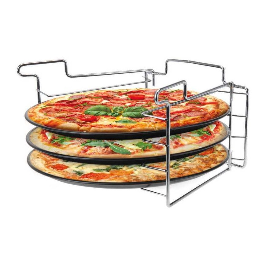 Lumarko Pizzaleivoussetti: 3 metallista uunipeltiä + teline – 5