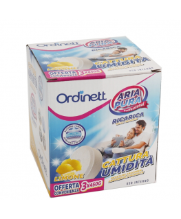 ORDINETT Kosteutta imevät täytetabletit 450g x 3 kpl. sitruuna