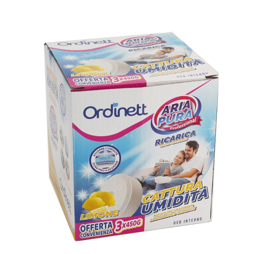 ORDINETT Kosteutta imevät täytetabletit 450g x 3 kpl. sitruuna