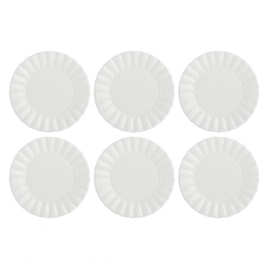 Set of 6 Ducale Salad Plates - White, 20 cm