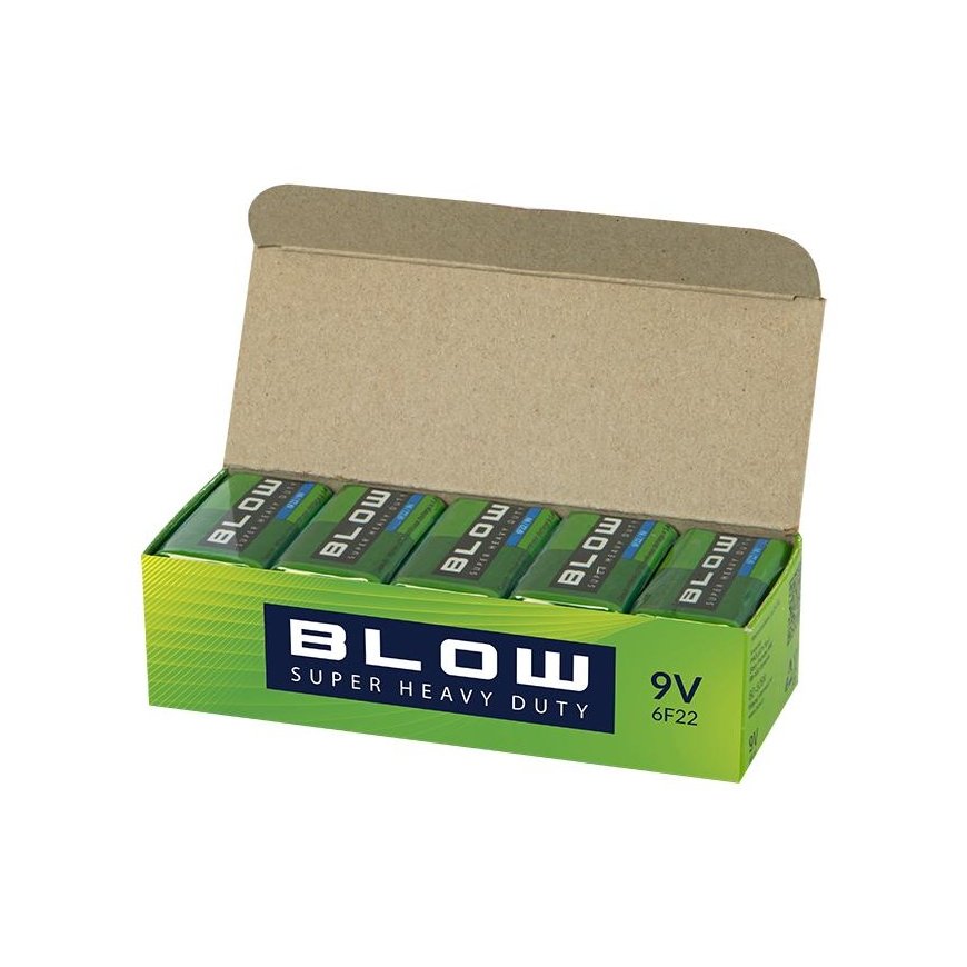 Battery BLOW SUPER HEAVY DUTY, 9V, 6F22 - 10 pcs