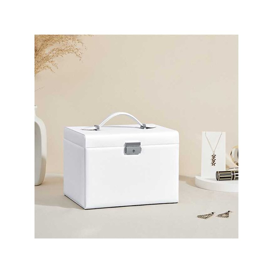 Troli Stylish white jewelry box with mirror – 2