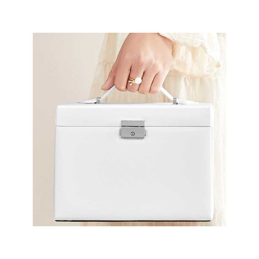 Troli Stylish white jewelry box with mirror – 3