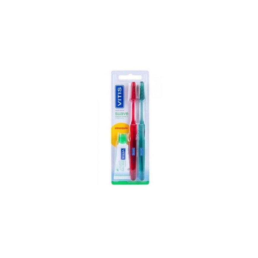 Vitis DUPLO pehmeä hammasharja + hammastahna 15ml