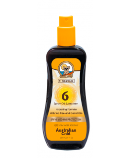 Australian Gold Sunscreen SPF6 Spray Carrot Oil Formula Protective Sunscreen Spray, 237 ml
