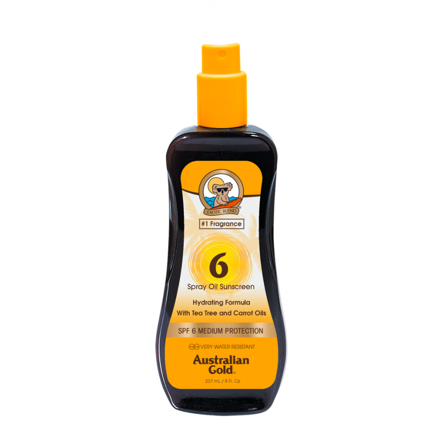 Australian Gold Sunscreen SPF6 Spray Carrot Oil Formula Protective Sunscreen Spray, 237 ml