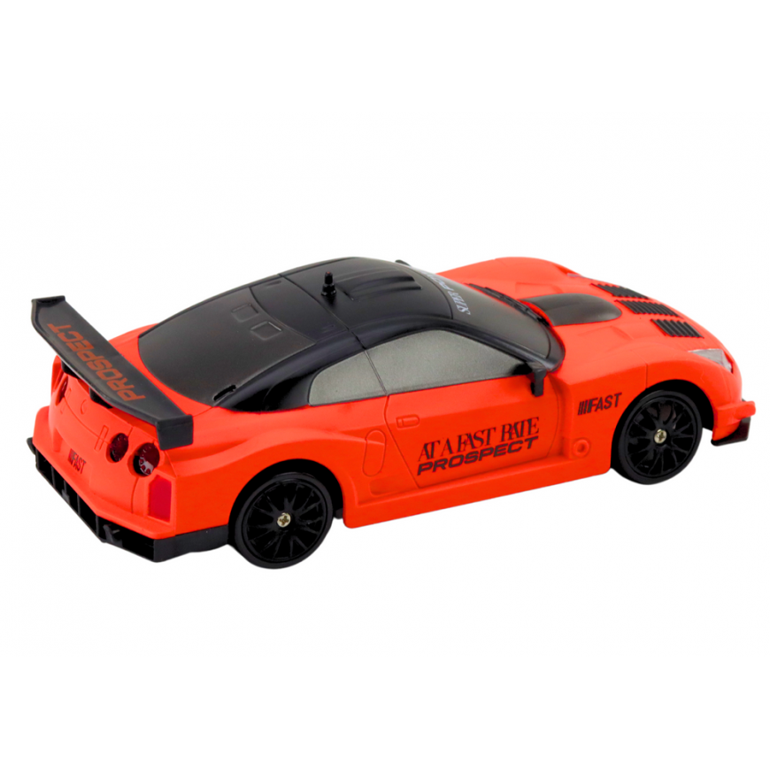 Lean Toys Nuotoliniu būdu valdomas R/C sportinis automobilis 1:24 oranžiniai keičiami ratai – 4