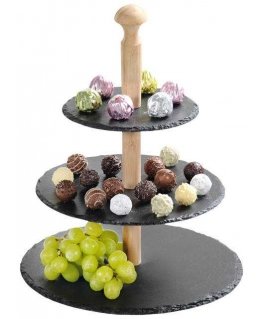 3-tier cake stand, stone slate, Kesper