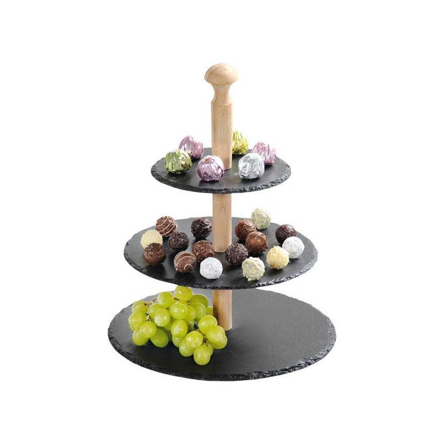 3-tier cake stand, stone slate, Kesper